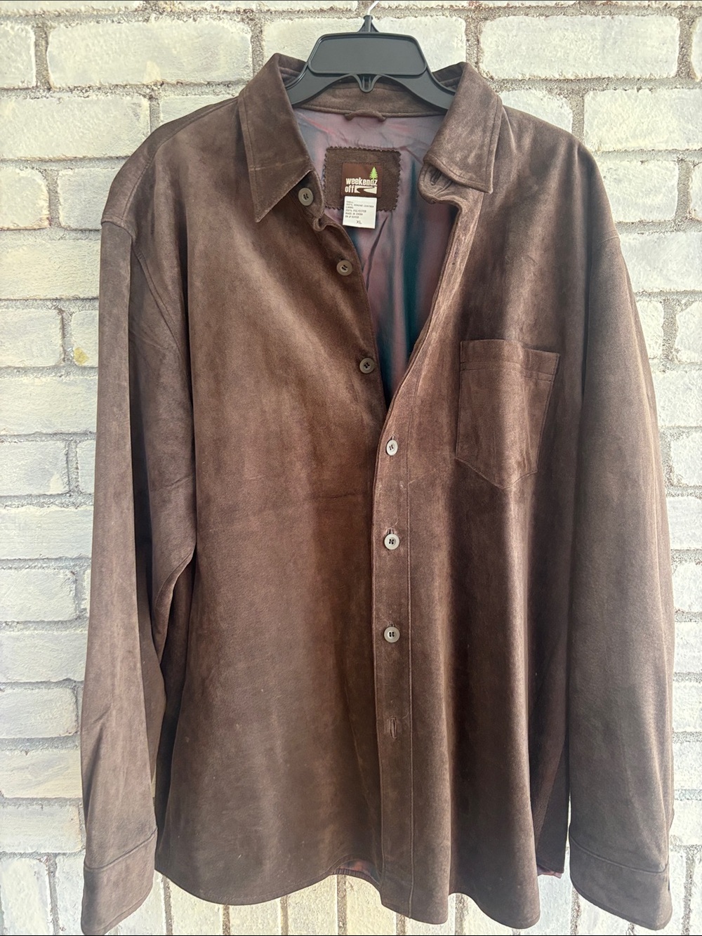 Men's Brown Suede Lightweight Shirt Jacket